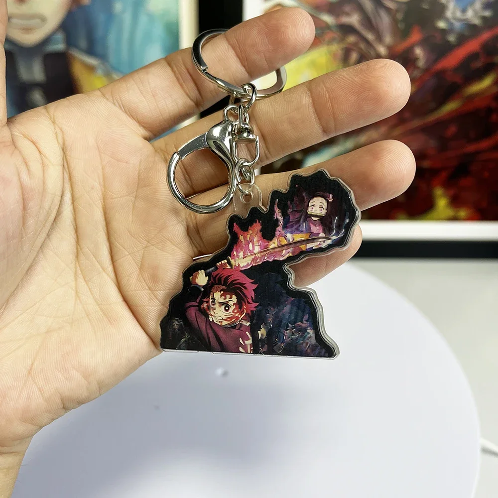 Anime Keychain Tanjirou Yoriichi Demon Slayer Key ring Decoration Pendants for Cars,Bags,Etc.(Pls Contact us for Full Catalogs)