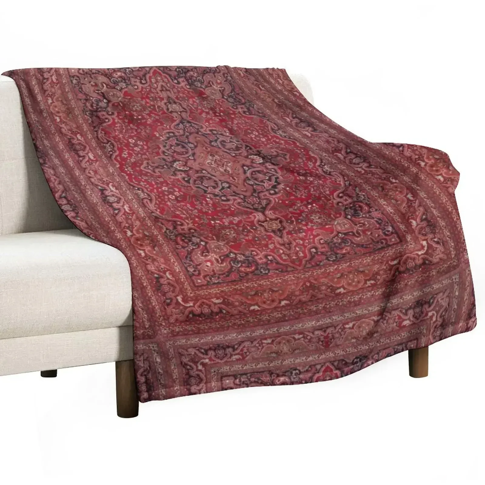 Antique Persian rug Throw Blanket Blankets For Bed Cute Plaid Thermals For Travel Flannels Blankets