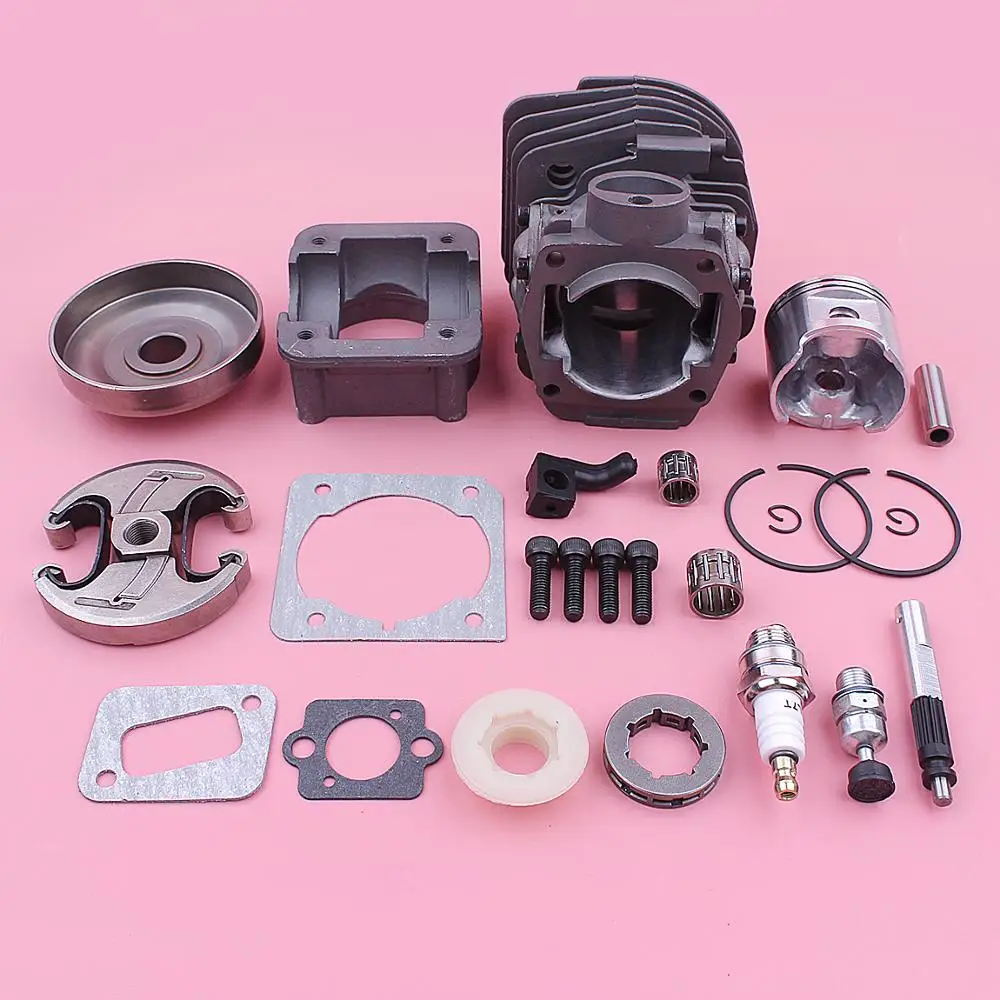Kit de base de culata de 45 mm para Husqvarna 350 351 353 346XP 537253002   503 88 59 01 503980002   w Piñón de tambor de embrague de pistón