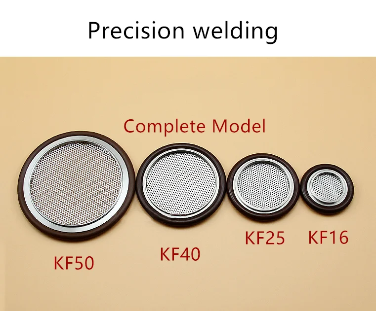 Aço inoxidável 304 kf16 kf25 kf40 kf50 centro suporte com rede + flúor o-ring para vácuo tri braçadeira flange