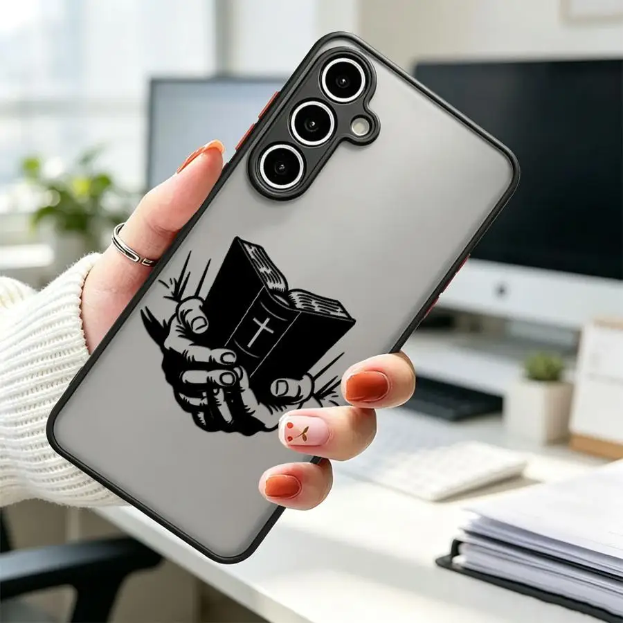 Phone Cover Case for Samsung Galaxy A56 A55 A17 A52 A53 A35 A73 A33 A52S A72 A54 A23 A34 A36 A16 A15 Creative Bible Art