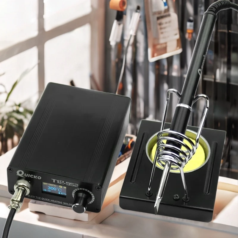 

Fast Heating STC T12-952 Soldering Station with 0.96" OLED Display & Free Solder Wire - Professional PCB Repair DIY Kit