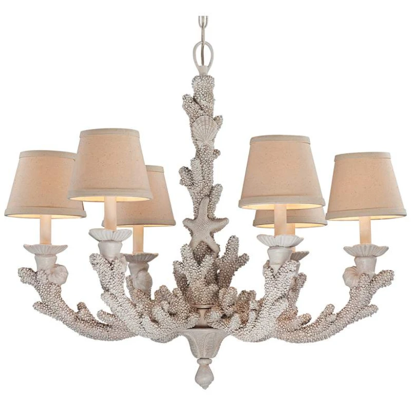 New York Downtown Park Imported Sea Breeze Resort Coral Shell Pure and Beautiful Artistic Pendant Lamp