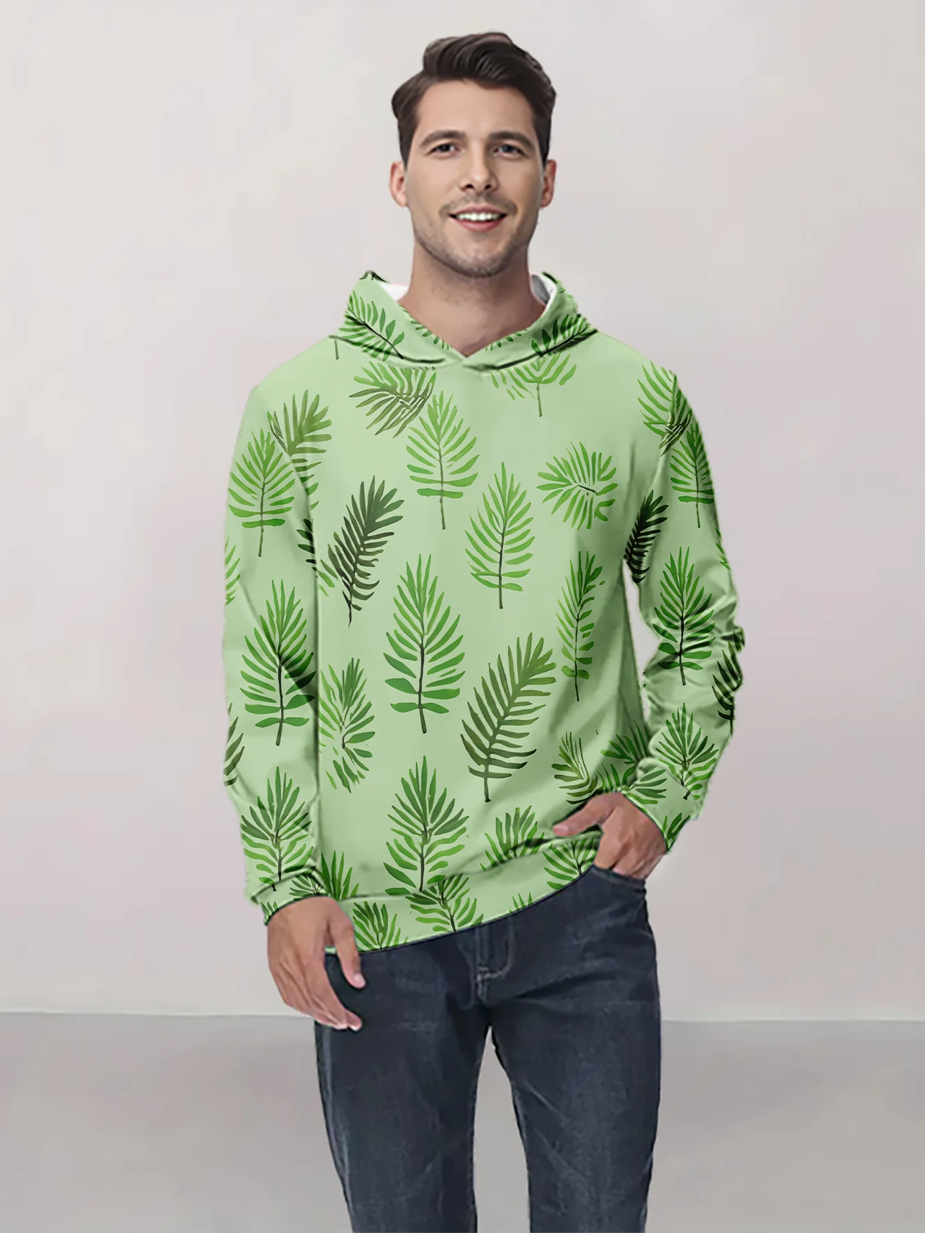 جديد وصول شخصية هوديس ورقة مطبوعة البلوز الرجال النساء عادية المتضخم قمصان سويت شيرت بقلنسوة باردة #4