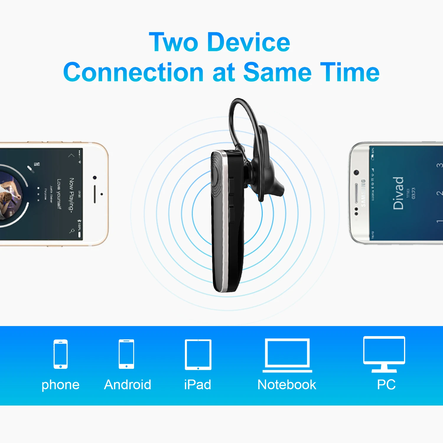 جديد Bee NB12 سماعة لاسلكية تعمل بالبلوتوث سماعة أذن مع MEMS مايكرو الأذن هوك يدوي لقيادة سماعات الأعمال