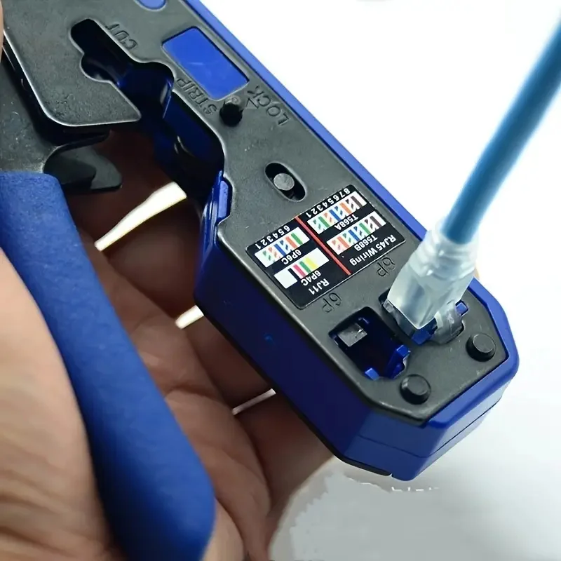 Imagem -03 - Kit de Ferramentas de Crimpagem Profissional Rj45 Alicate de Cabo de Rede Dobrável com Cortador de Fio e Descascador Ethernet Passagem