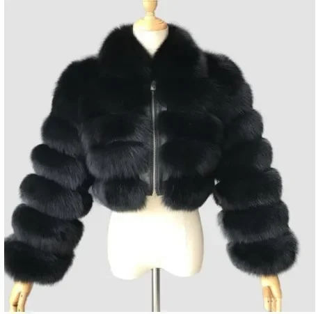 

New High Quality Furry Faux Fur Coats Fashion Short Jackets Women Fluffy Top Coat Winter Fur Jacket Long Sleeve Cropped Outwear