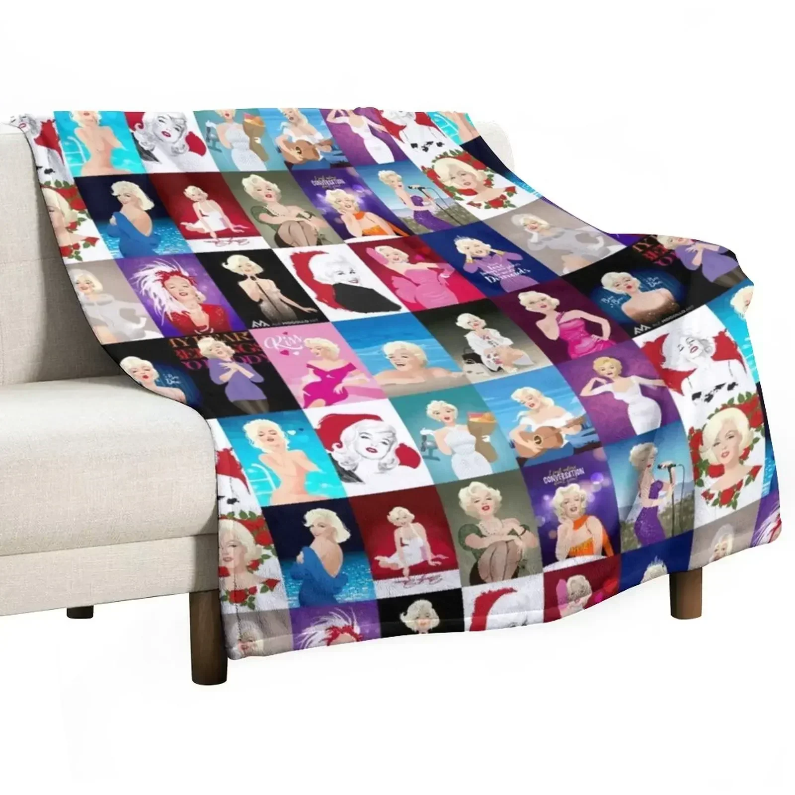 

MM Patchwork Throw Blanket Decoratives Polar Sofas Furrys Blankets