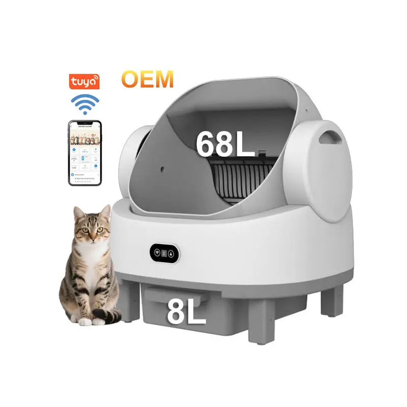 Smart Self-Cleaning Cat Litter Box APP Control Auto Cat Toilet with 9L Capacity Automatic Cat Litter Box Easy Clean