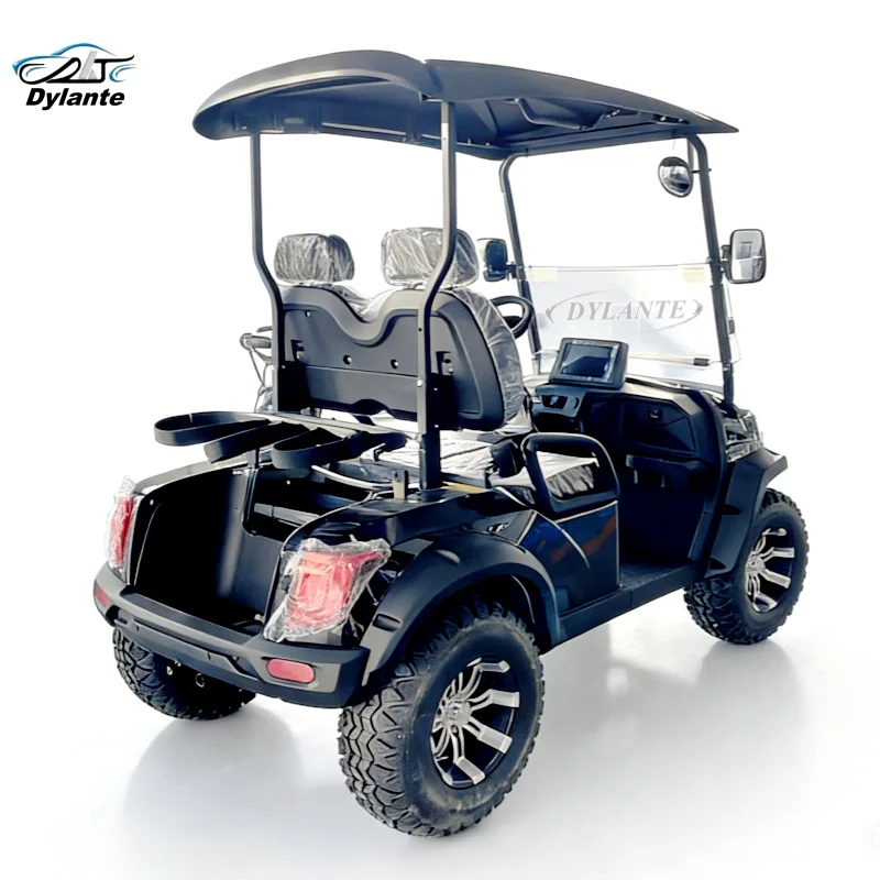 Factory Custom Golf Cart 4 2 Seater Lifted Golf Carts Electric Four Disc Brake System Independent Suspension Hunting Buggy Cart