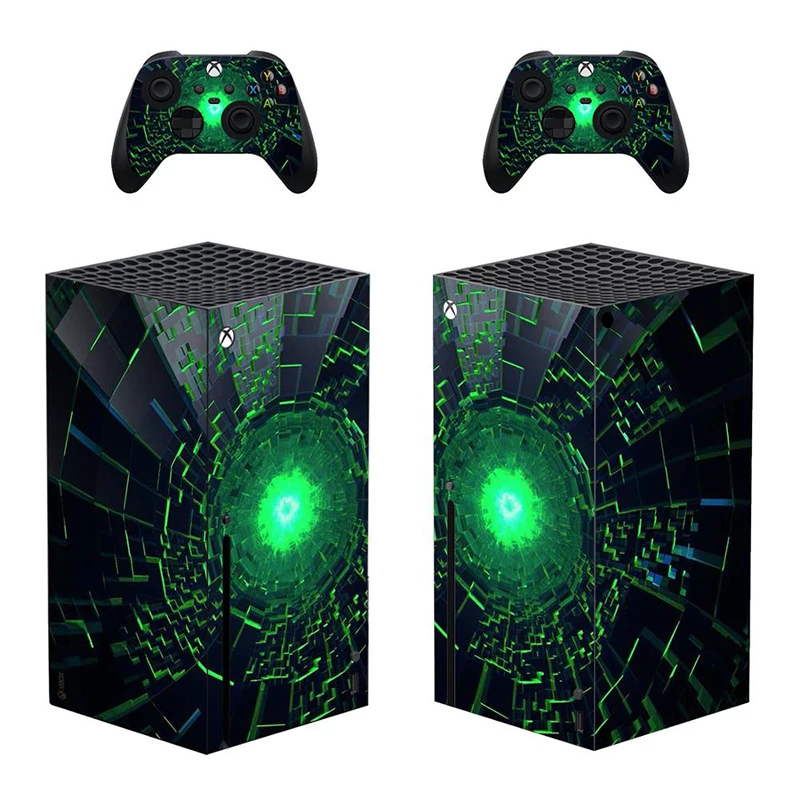 Penutup stiker kulit bergaya warna-warni untuk Xbox Series X Console dan 2 controller Xbox Series X Skin Sticker Viny