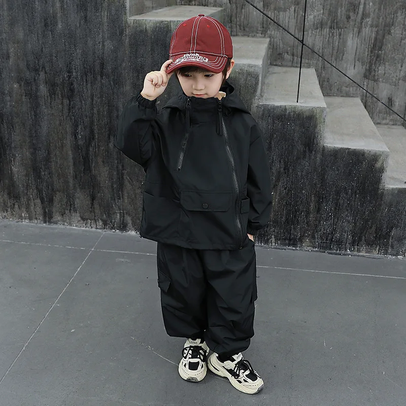 New Boys' Spring Labor Jacket Set | Trendy Assault Style Streetwear  Cool & Stylish Kids Outfit Children's Urban Spring Fashion