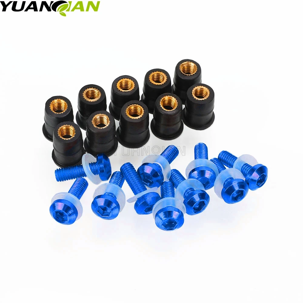 For Yamaha YZF R25 R3 YZF-R1 R1 R125 YZF-R6 R6 M5 Windshield Wind Deflectors Bolts YZF600R YZF750R YZF1000 THUNDERACE YZF1000R