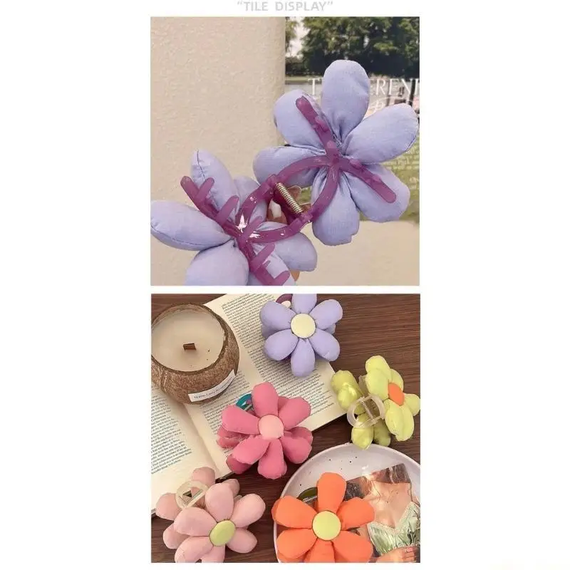 

31BF Модная заколка для волос с цветком, прочная застежка для длинных волос, гладкая заколка, легкая, для повседневного