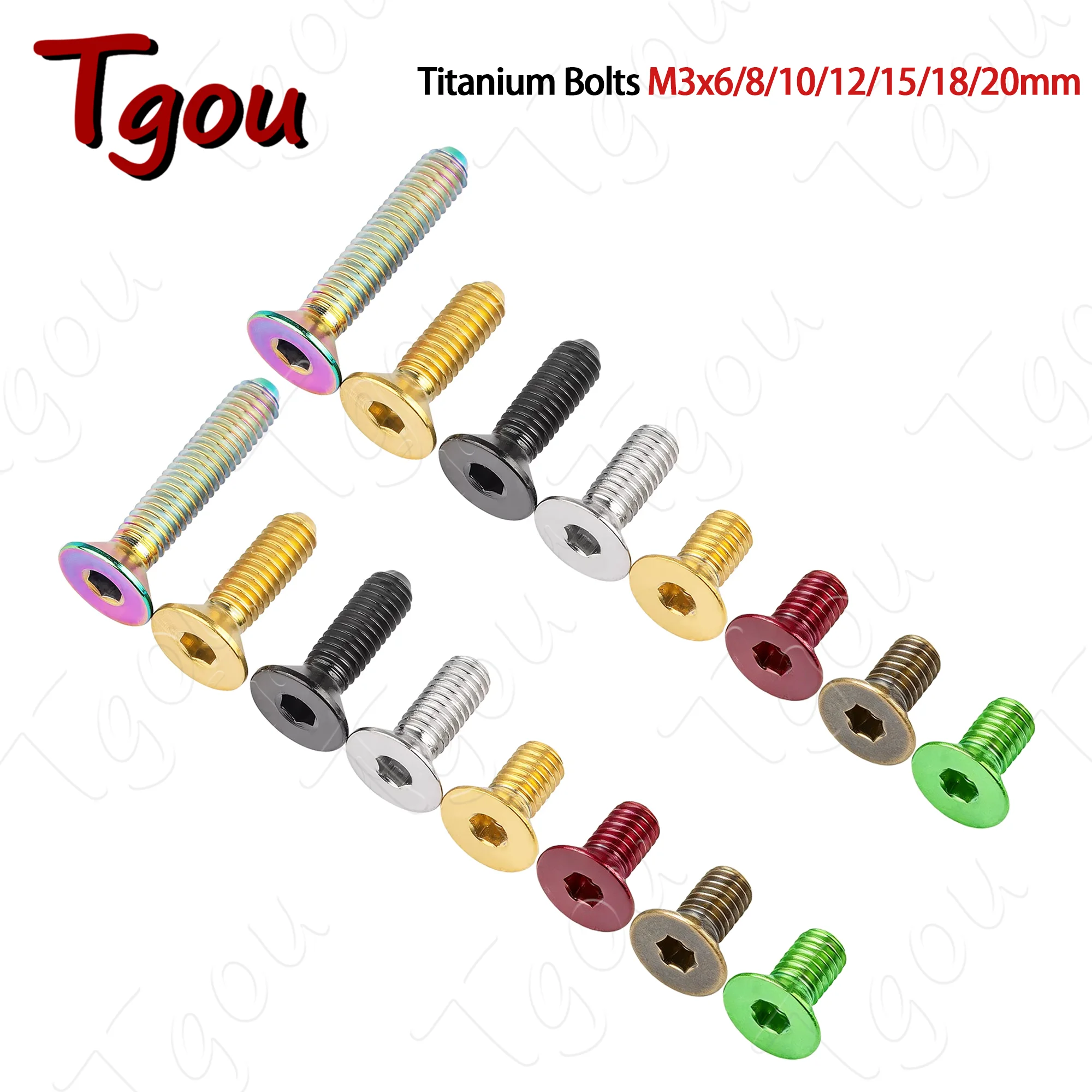 Tgou Titanium Bolt M3x6/8/10/12/15/18/20mm Countersunk Hexagonal Screws Grade 5 Fastener for Motorcycle Bike