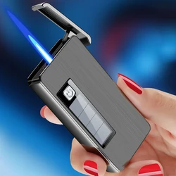 Cool Gadgets Solar Charging Butane Torch Lighter Refill Gas Creative Windproof Electroplate Dragon Jet Lighter Gifts For Men