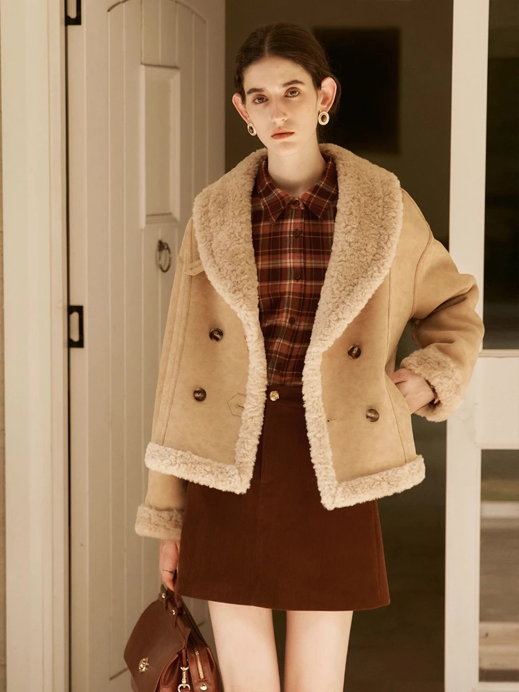 

OLrain женская шуба цвета хаки, зима 202, новая утепленная теплая куртка с лацканами, повседневная модная верхняя одежда GW56DP95293