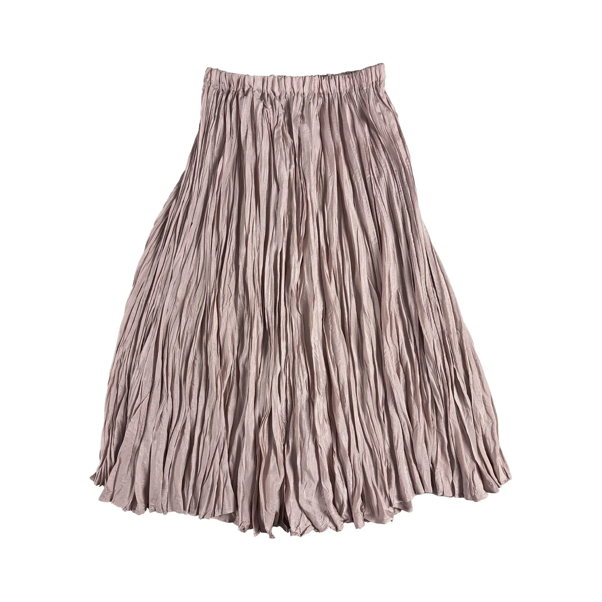 Miyake Pleated Women Casual Suit 2026 New Japanese Design Strip Three-dimensional Flower Short-sleeved Top + Skirt Two-piece Set