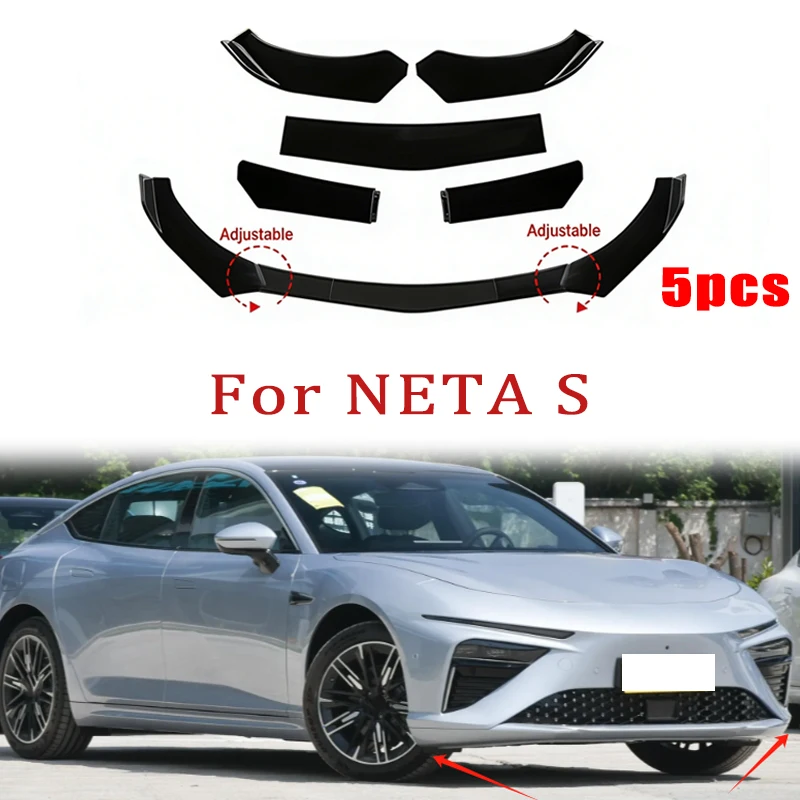 

5Pcs ABS Material Universal Car Front Bumper Separator Bumper Lip Body Kit Duck Lip Separator For NETA S Car Accessories