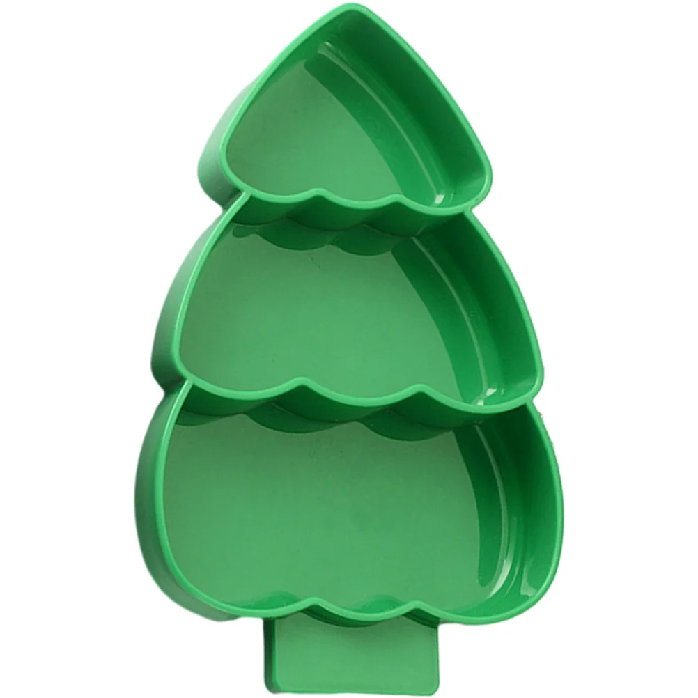 

Christmas Tree Compartmented Plate Stylish Design Home Decor Kids Snack Plastic Reusable MultiFunction Dry Fruit Tray