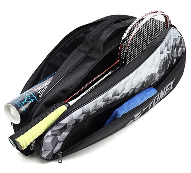 Yonex-Sac de badminton véritable pour hommes et femmes, 3 raquettes, sac à main de sport, plusieurs espaces de rangement, accessoires de sport