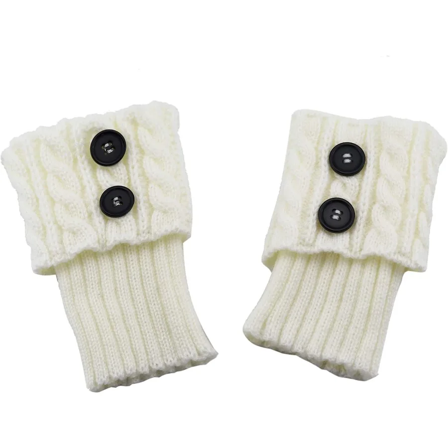 ถุงเท้าบูทสั้นถักโครเชต์สำหรับผู้หญิง 3 คู่ ปลอกขาถักนิตติ้งสำหรับชุดลำลอง เครื่องประดับแฟชั่นฤดูหนาว