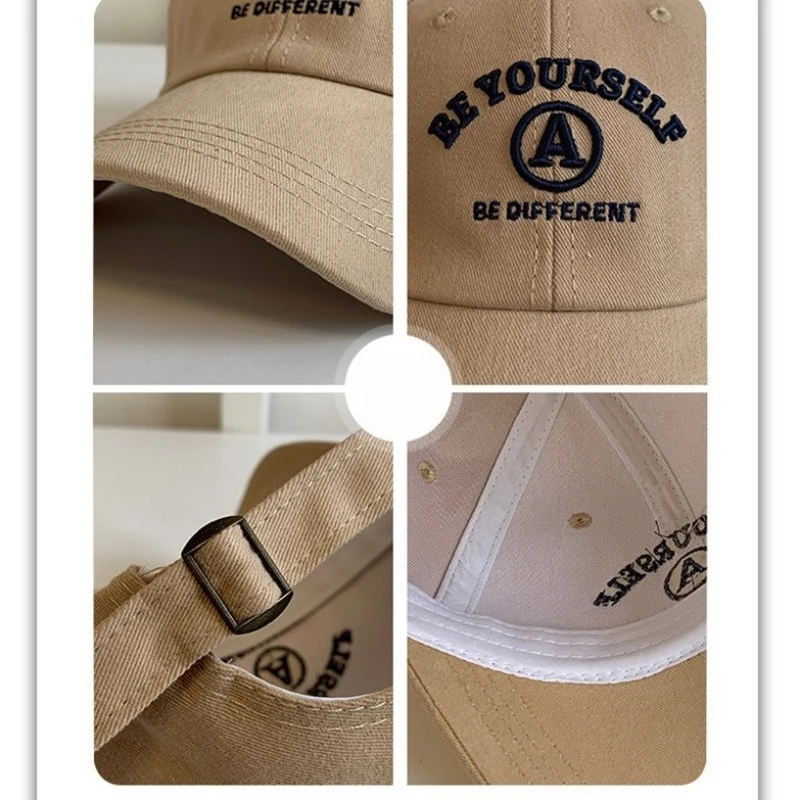 Модная бейсболка с вышивкой — регулируемая застежка с полями — летняя шляпа для похудения лица для мужчин и женщин — минималистичный дизайн с буквами