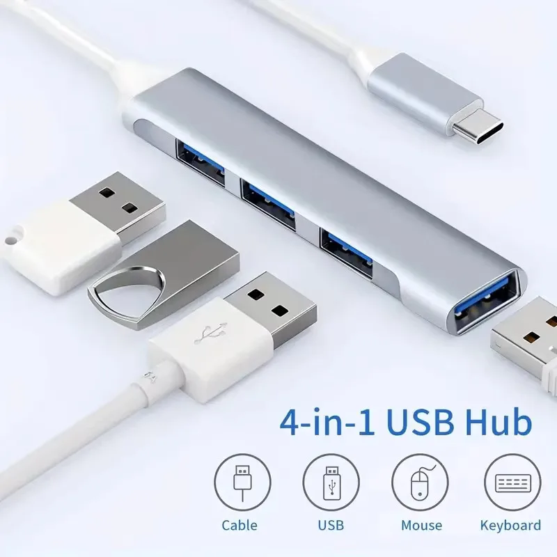 4 Port USB 3.0 Hub Type C Splitter High Speed 5Gbps OTG Adapter for PC Computer MacBook Xiaomi Huawei Accessories