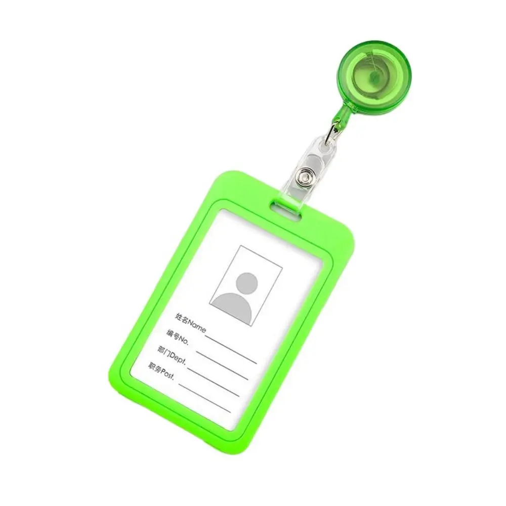 Plastic Retractable Card cover Solid Multicolor Business Credit Card Holders ID Card Holder Name Card Badge Bus Card Cover Case