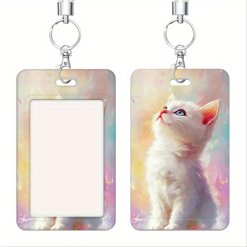 Dreamy Kitten ID Card Holder Plastic Card Shell Multi Card Storage For Doctor Nurse Student Work Permit