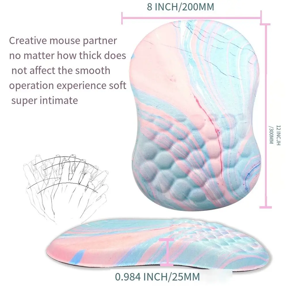 Gel Comfortable Mouse Pad with Wrist Rest Memory Space Cotton Non-Slip Wrist Rest Base 3D Thick Wrist Support Office