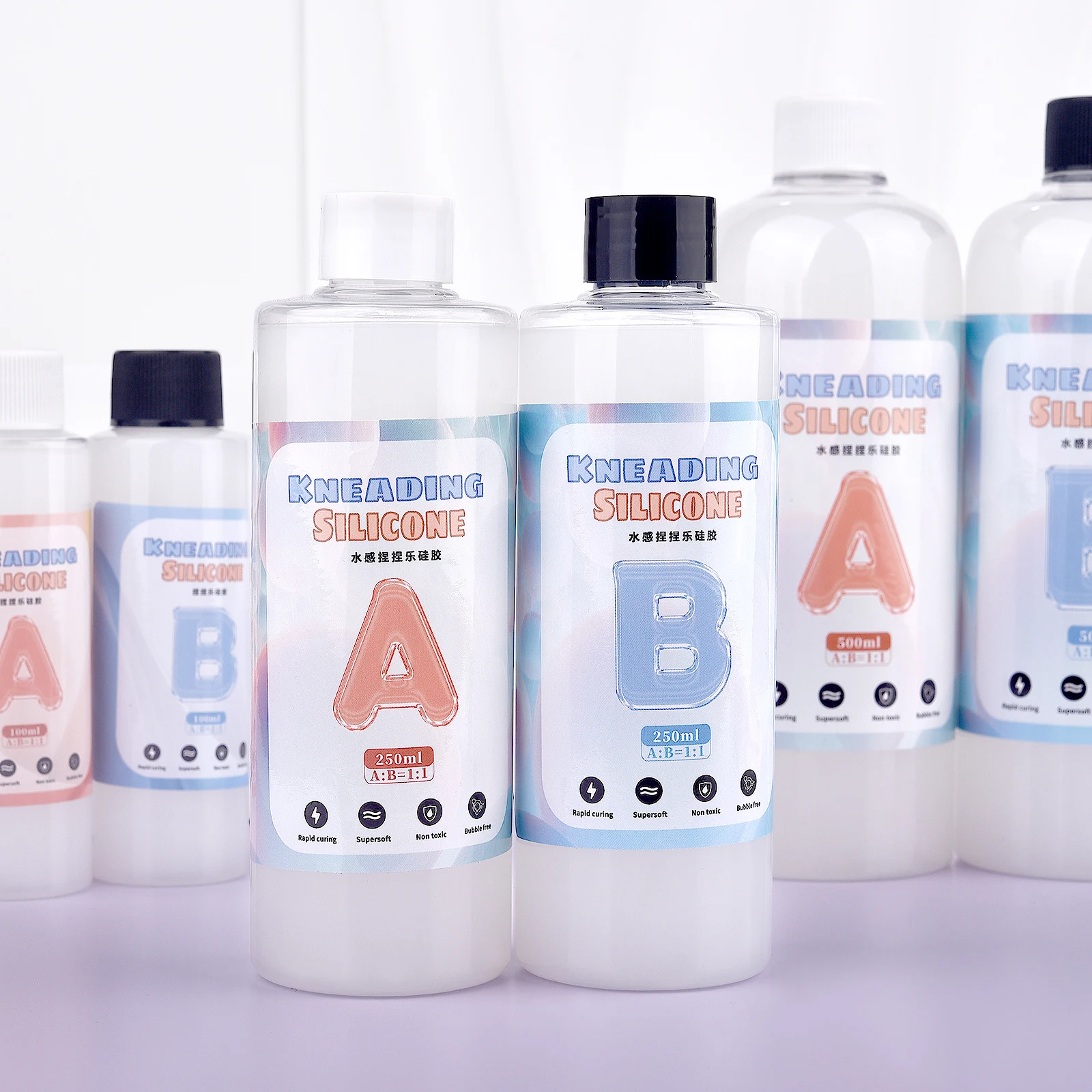 

Epoxy Resin Glue 1:1 AB Squishy Gel Soft Liquid Silicone Mold Decompression Toys Gift Squeezing Toy 2 Bottles Epoxy Resin Glue