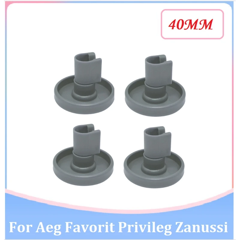 4Piece Dishwasher Wheels 40MM Lower Basket Wheels For Aeg Favorit Privileg Zanussi Dishwasher Lower Basket Wheels