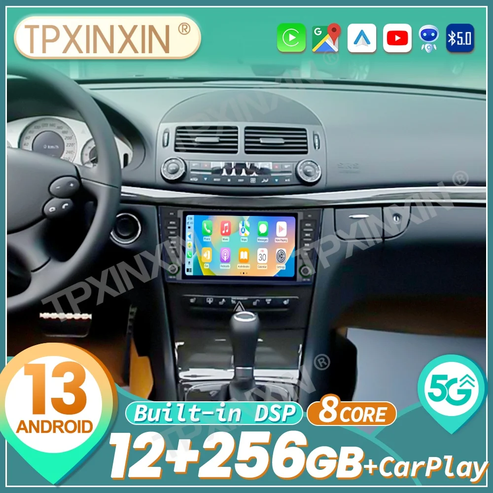 8 inch Android Carplay For Mercedes Benz E CLASS CLS W211 2002~2008 Car Radio Automotive Multimedia Player GPS Navi Head Unit