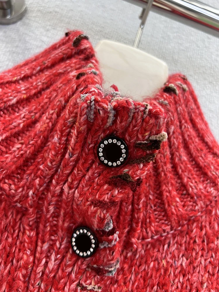 SVORYXIU 2025 Otoño Invierno estilo Casual serie de colores cárdigan tejido de un solo pecho cárdigan cálido de moda para mujer