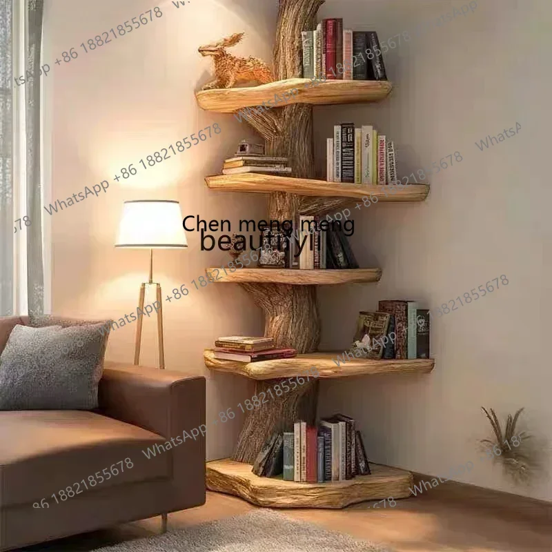 SS new styleTree solid wood living room baffle stake storage study combination bookshelfss 7486 ss 7486
