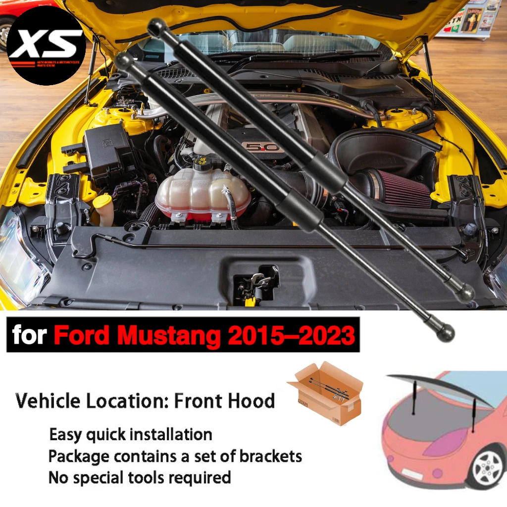 

Амортизаторы капота для Ford Mustang S550 6th 2015-2023, модифицированная передняя поддержка подъема капота, газовые стойки, амортизаторы, цилиндр, стержень