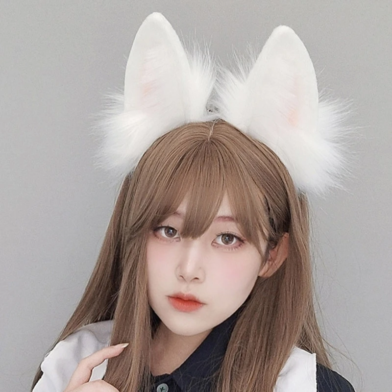 Accesorios de Cosplay de Anime, aro de pelo de Lobo y bestia, peinado de cabello peludo para Comic Con diadema, Animal peludo, Carnaval de diablo Sexy