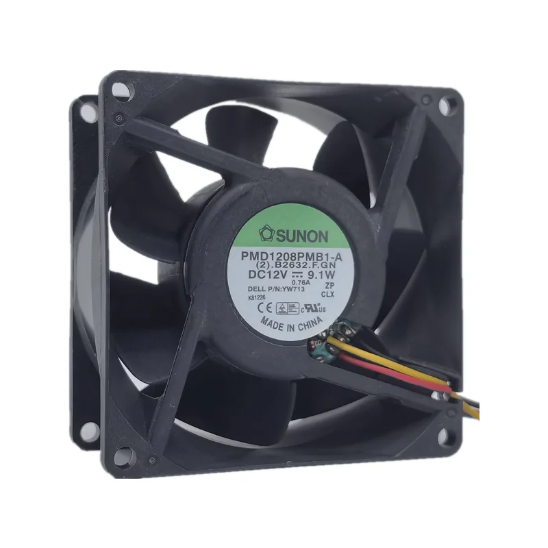 For SUNON New PMD1208PMB1-A 8038 80mm 12V 9.1W 3-line server cooling fan 80*80*38mm