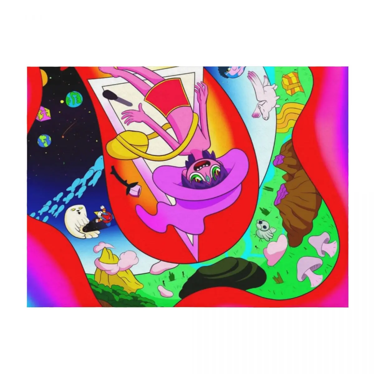 

The Midnight Gospel Awesome Trippy Background Throw Blanket Thin Sofa Softest Flannels Blankets