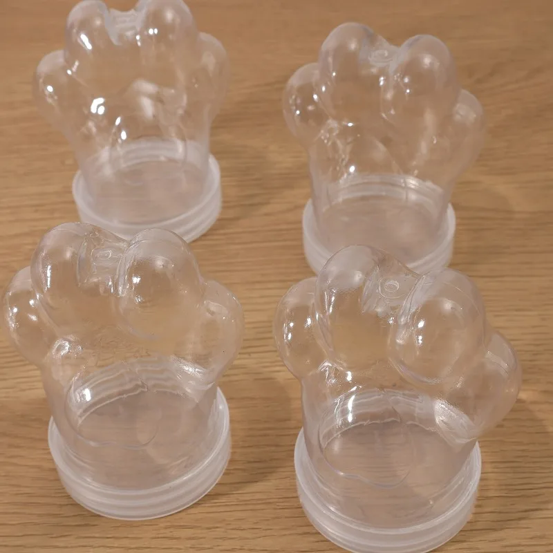 2/20pcs Transparent Cat Paw Pet Hair Keepsake Pet Fur Storage Candy Jar for Cat Dog Owners Memorial DIY Accessorie Gift Ornament