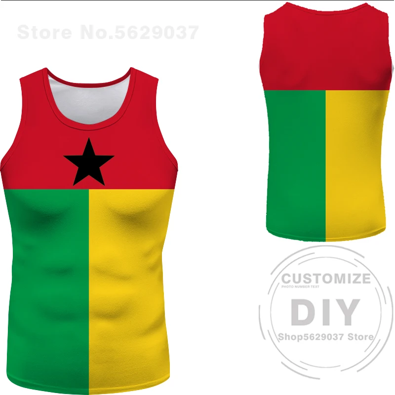 Guinea Bissau Vest Diy Free Custom Name Gnb Sleeveless Tshirt Nation Flag Country Gw Republic Guinee College Print Photo Clothes