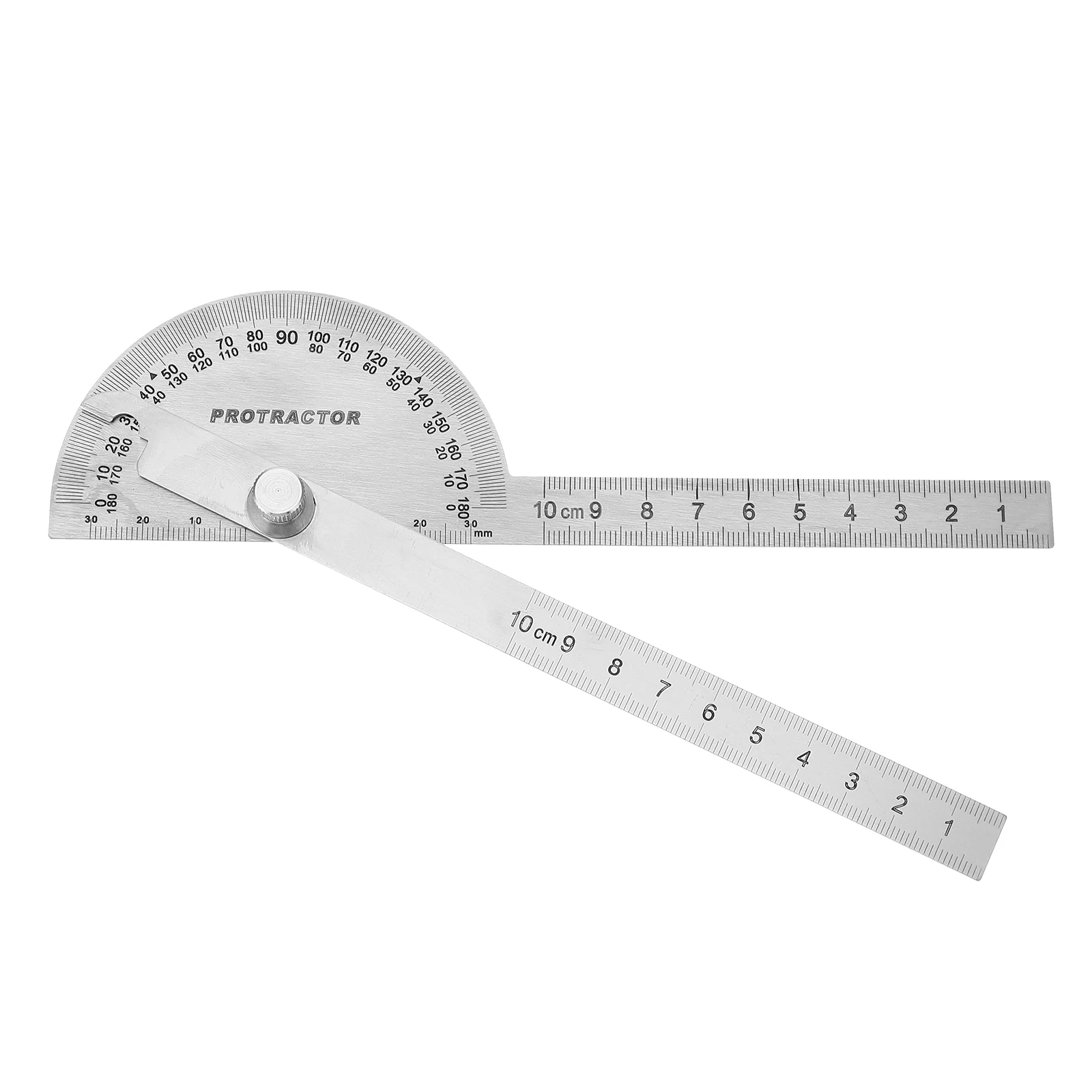

Stainless Steel Protractor Angle Measure Tool 90x100mm Dual Arm Rotating Ruler Gauge Woodworking Supplies