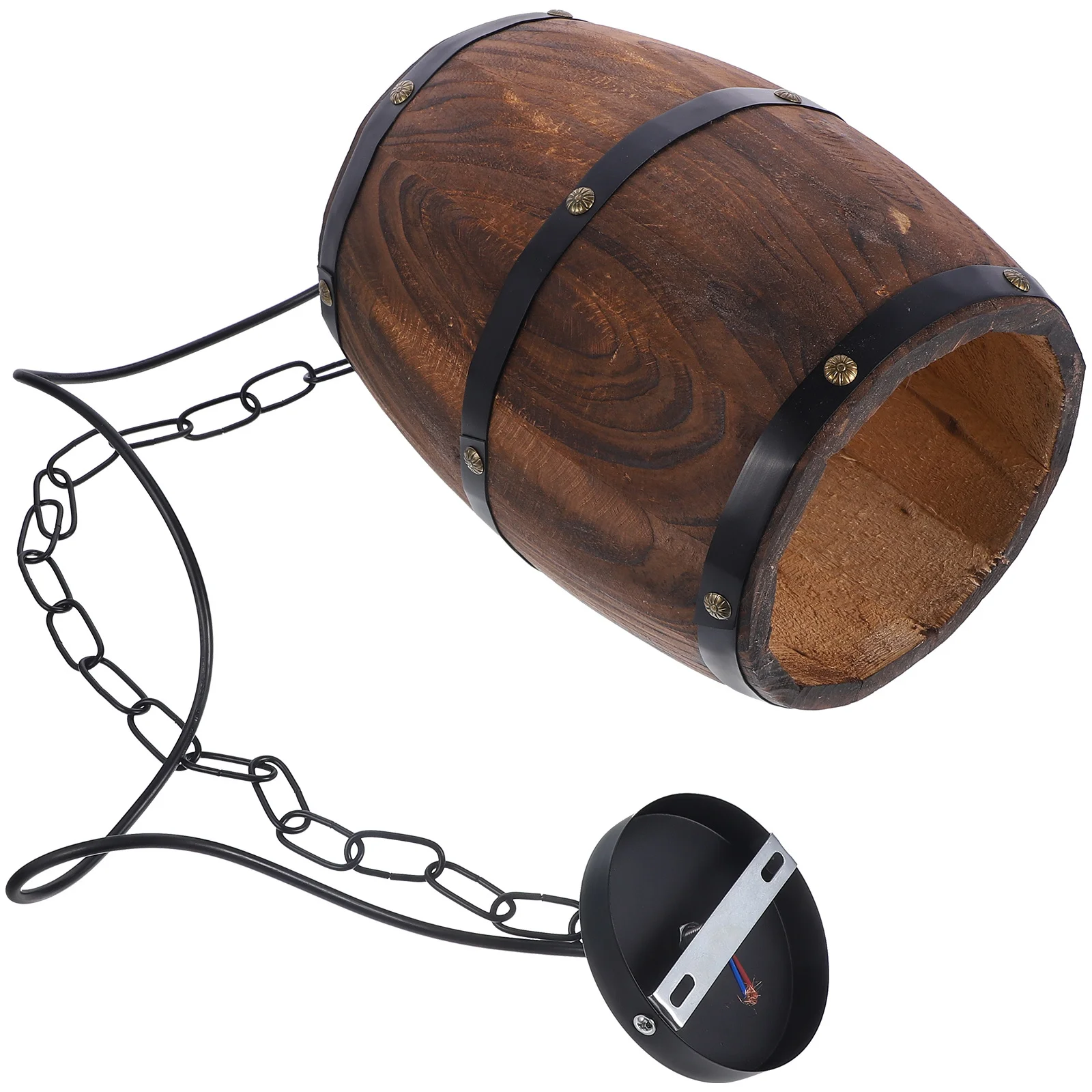 

Wooden Vintage Barrel Pendant Light Hanging Ceiling Lamp Rustic Industrial Light for Bar Cafe Restaurant Bar Ceiling Lights