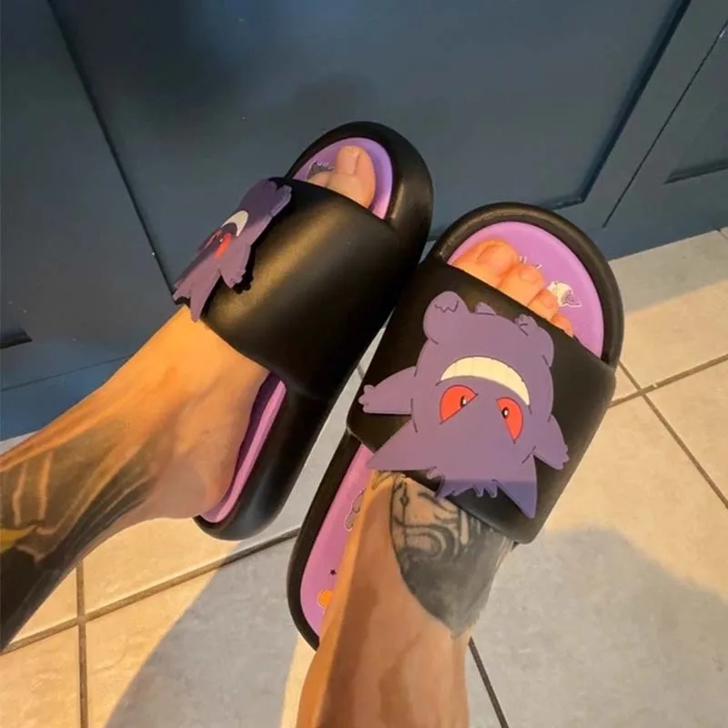 Gengar Slippers Anime Cartoon Kawaii Cute Adult Man Woman Summer Outdoor Sandals Casual Breathable EVA Shoes Home Slipper Gift view 3