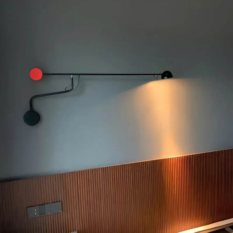 Simple Industrial Style Swinging Wall Lamp Living Room Sofas Bedroom Corridor Long Pole Wall Lamp Adjustable Angle LED Lights