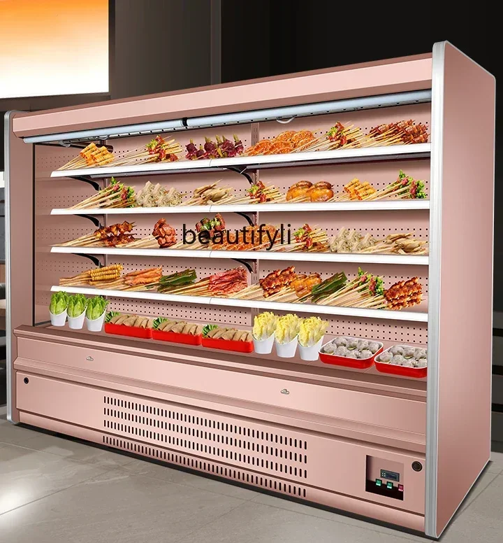 BBQ fried skewers commercial refrigerated Malatang ordering cabinet vertical air curtain cabinet fruit preservation cabinet