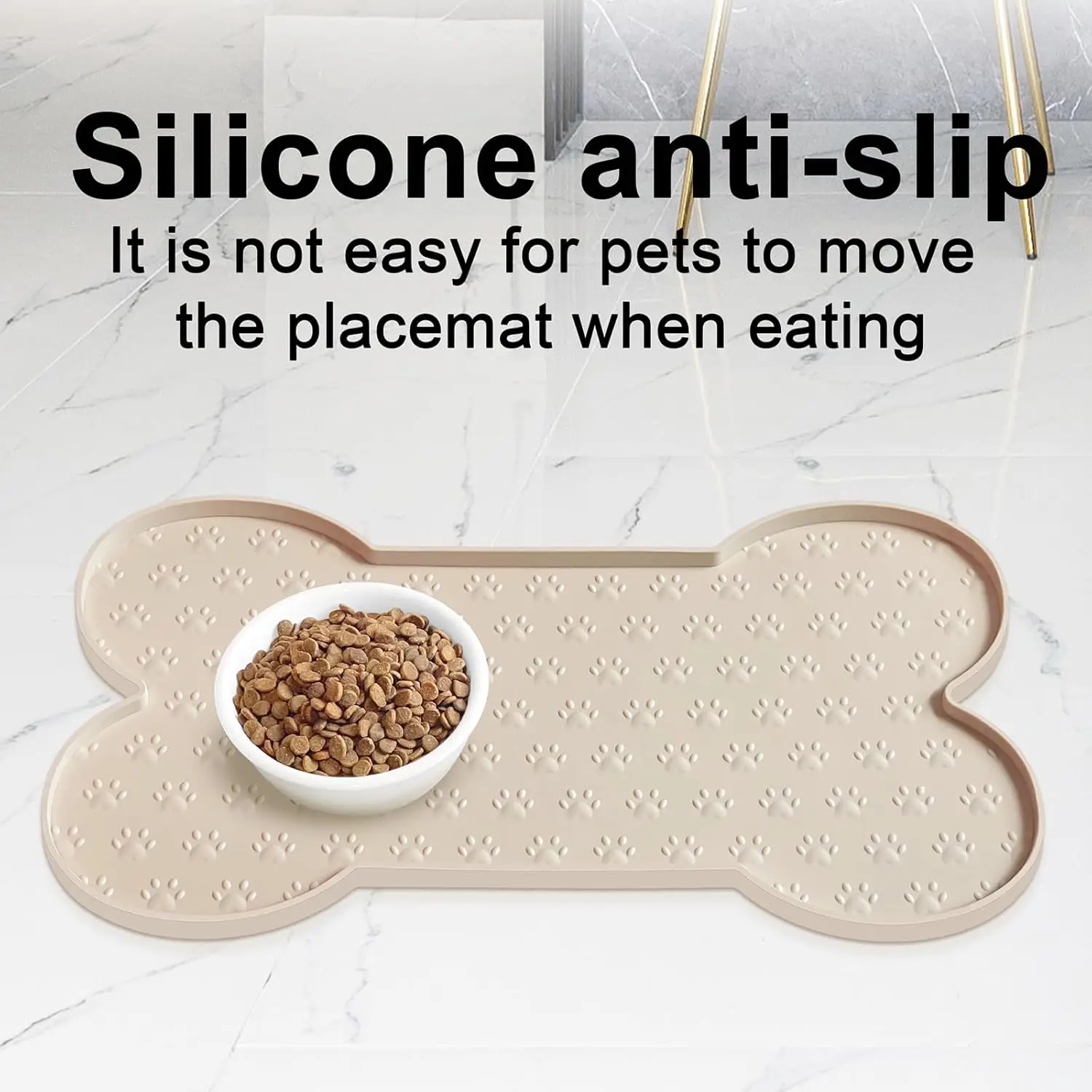 Anti-Slip Silicone Dog & Cat Feeding Mat – Waterproof Pet Bowl Mat with Raised Edge