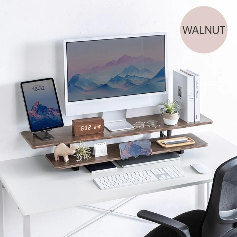 

Ergonomic Monitor Stand Riser Office Double Layer Storage Shelf Computer Laptop Holder Modern Home Workspace Accessories