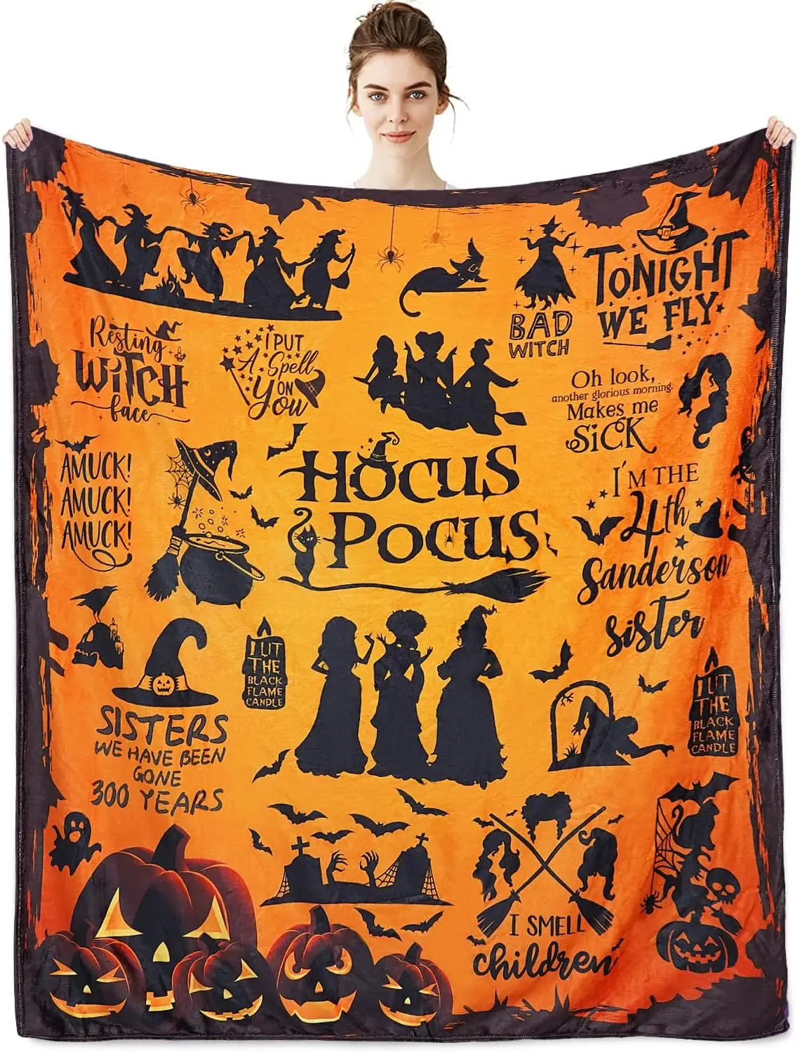 Blanket Yarn Chunky Blankets Anime Witch Halloween Throw Blankets For Women Flannel Fleece Couch Sofa Bed Chair Decor